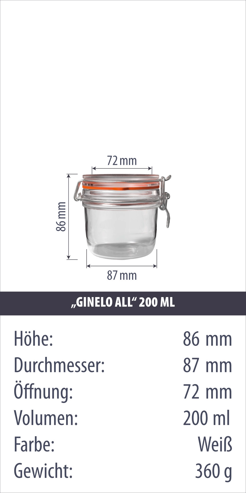 Bügelglas 'Ginelo All' 200 ml
